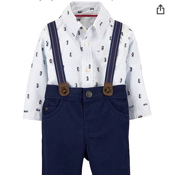 Carter's Other - Carter's 3M Boy Bodysuit, pant and suspenders set